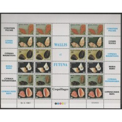 Wallis et Futuna - 1987 - No 360/365 feuille - coquillages