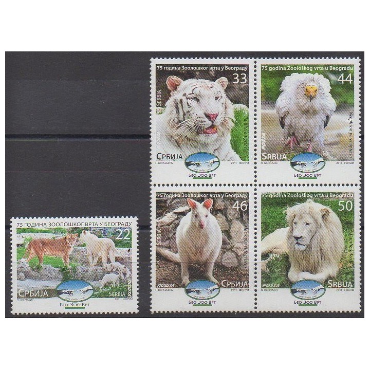 Acheter cette série de timbres de Serbie de l'année 2011 (No 418/422).