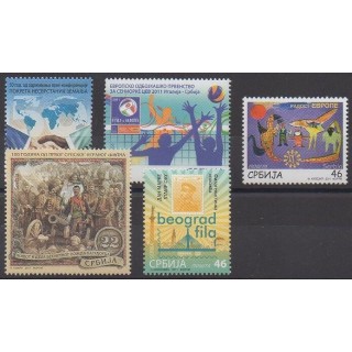Buy this set of stamps of Serbia of the year 2011 (Nb 425/429).