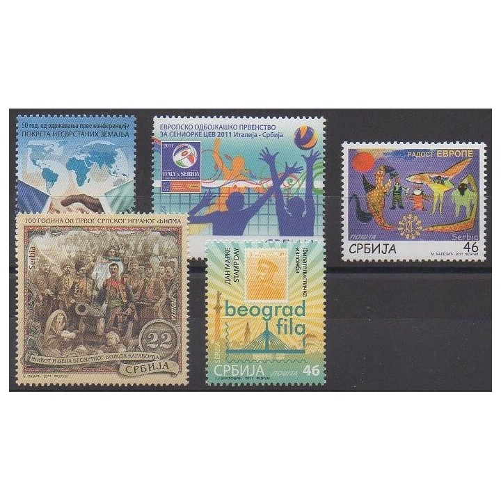 Acheter cette série de timbres de Serbie de l'année 2011 (No 425/429).