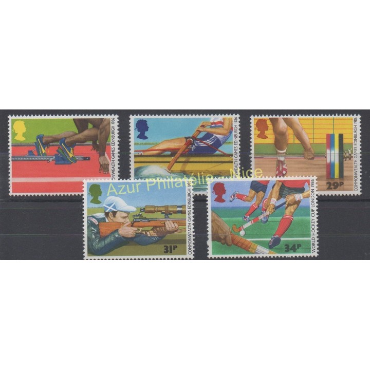 Timbres - Thème sports divers - Grande-Bretagne - 1986 - No 1231/1235