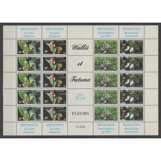 Timbres - Wallis et Futuna  - 1982 - No 286/289 feuille - orchidées