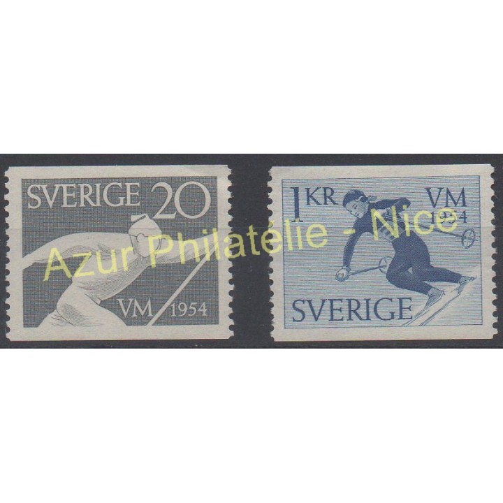 Timbres - Thème sports divers - Suède - 1954 - No 385/386