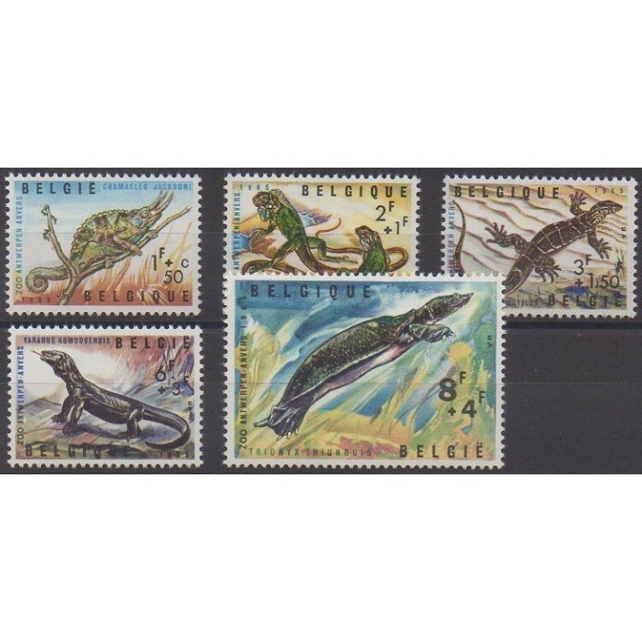 Acheter cette série de timbres de Belgique de l'année 1965 (No 1344/1348).