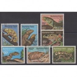 Burkina Faso - 1985 - Nb 662/665 - PA302/PA304 - Reptils - Used