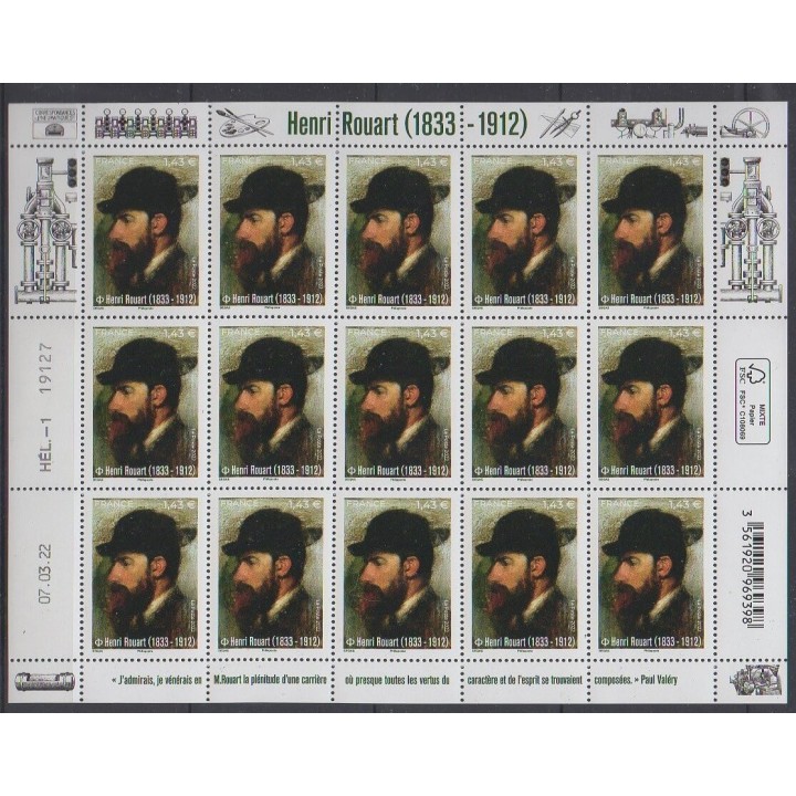 Buy this souvenir sheet  of France of the year 2022 (Nb F58 - Henri Rouart).