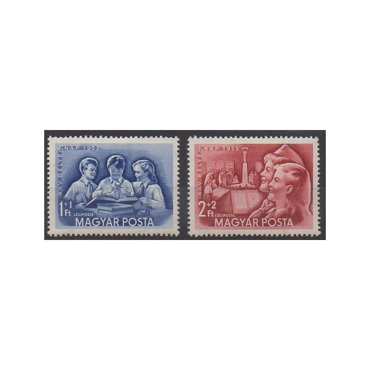Acheter ces timbres de Hongrie de l'année 1952 (No PA134/PA135). - Neuf avec charnière