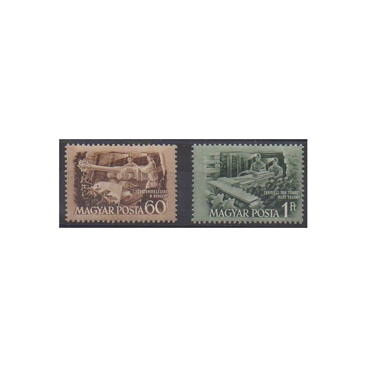Buy this set of stamps of Hungary of the year 1952 (Nb 1052/1053). - Mint hinged