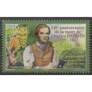 Buy this stamp of Polynesia of the year 2022 (Charles Darwin).