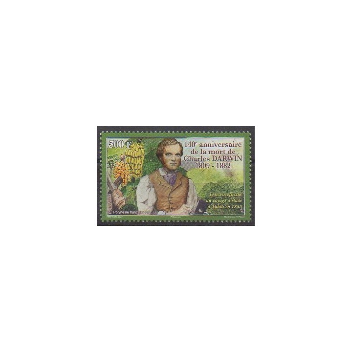 Buy this stamp of Polynesia of the year 2022 (Charles Darwin).