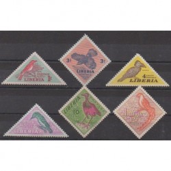 Liberia - 1954 - Nb 318/323 - Birds - Mint hinged
