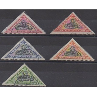 Acheter cette série de timbres du Liberia de l'année 1921 (No TPLC 25/29). - Oblitéré