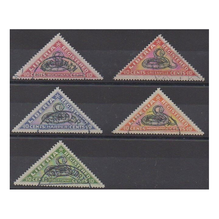 Acheter cette série de timbres du Liberia de l'année 1921 (No TPLC 25/29). - Oblitéré