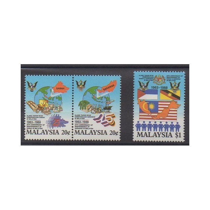 Buy this set of stamps of Malaysia of the year 1988 (Nb 404/406).