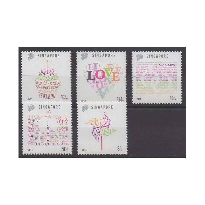 Acheter cette série de timbres de Singapour de l'année 2014 (No 2016/2020).