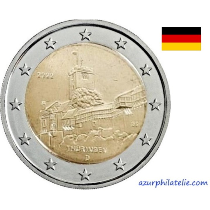 2 euro commémorative -  - 2022 - Thuringia - The Wartburg in Eisenach  - UNC