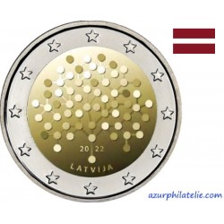 2 euro commémorative - Lettonie - 2022 - 100 ans de la Banque de Lettonie - UNC