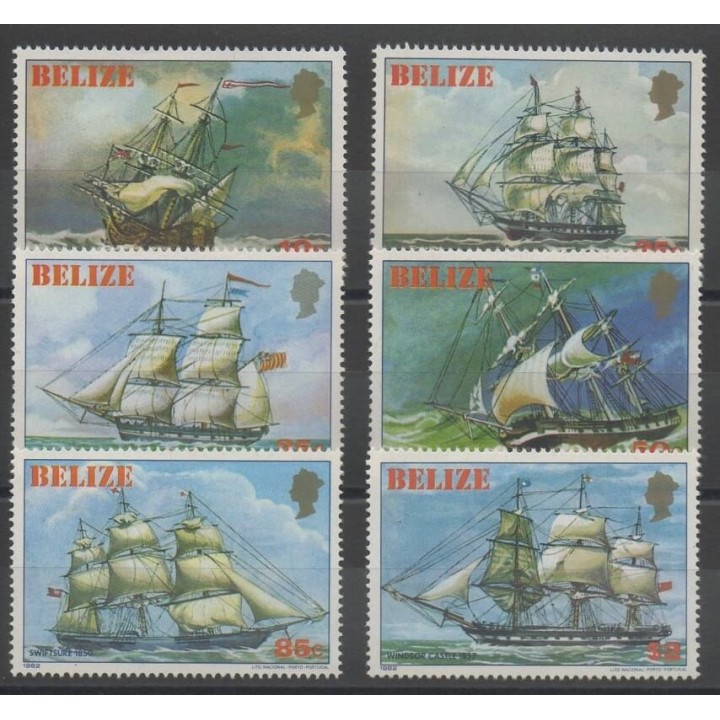 Timbres - Belize - 1982 - No 574/579 - bateaux