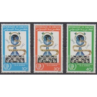 Acheter cette série de timbres de Djibouti de l'année 1985 (No 600/602).
