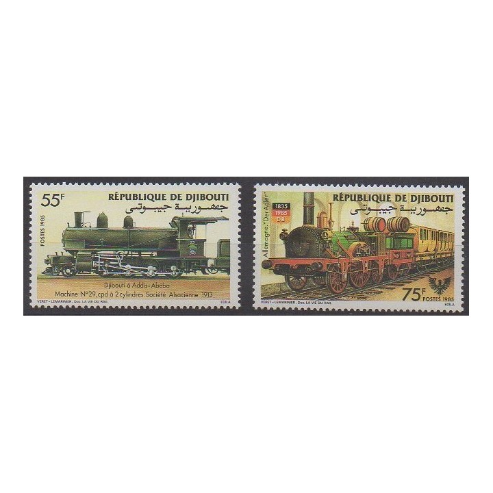 Acheter cette série de timbres de Djibouti de l'année 1985 (No 603/604).