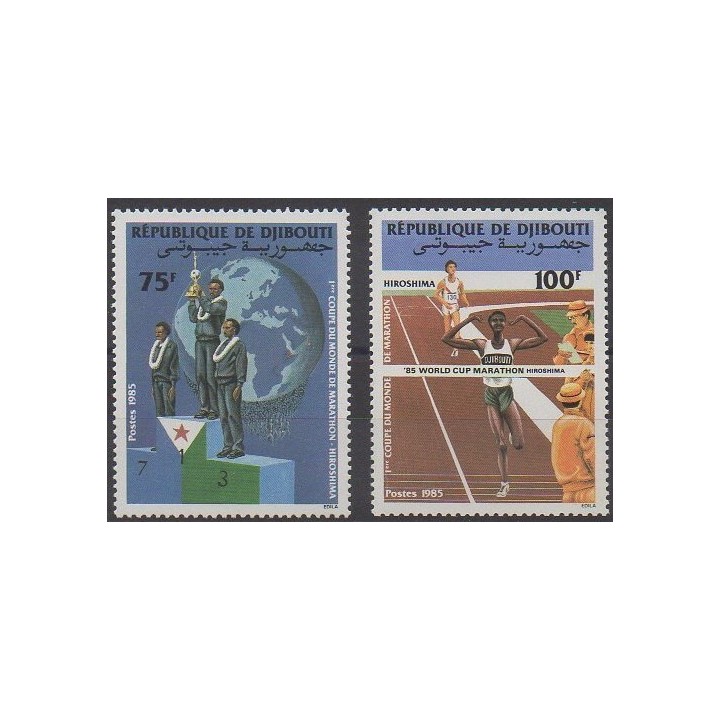 Acheter cette série de timbres de Djibouti de l'année 1985 (No 614/615).