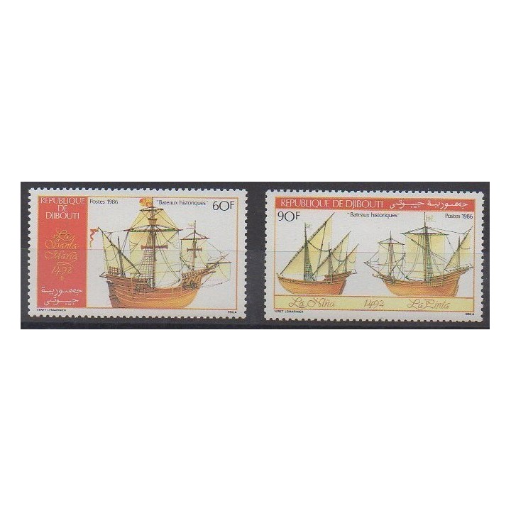 Buy this set of stamps of Djibouti of the year 1986 (Nb 620/621).