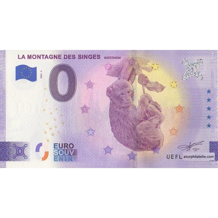 Billet souvenir touristique - 2022-6 - La Montagne des Singes - (Bas-Rhin)