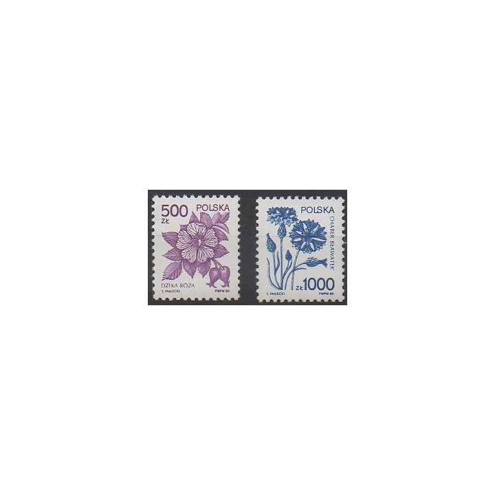 Acheter cette série de timbres de Pologne de l'année 1989 (No 3057/3058).