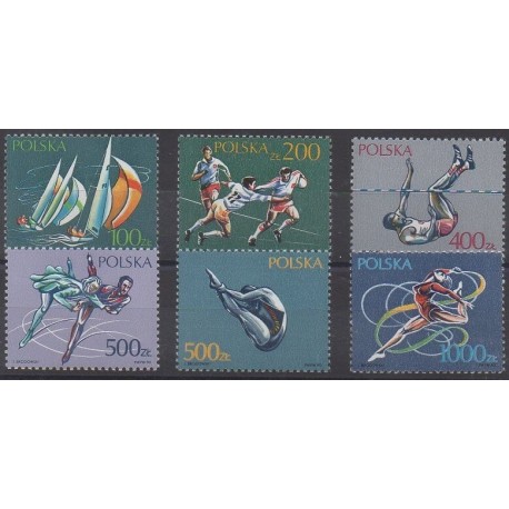 Pologne - 1990 - No 3064/3069 - Sports divers