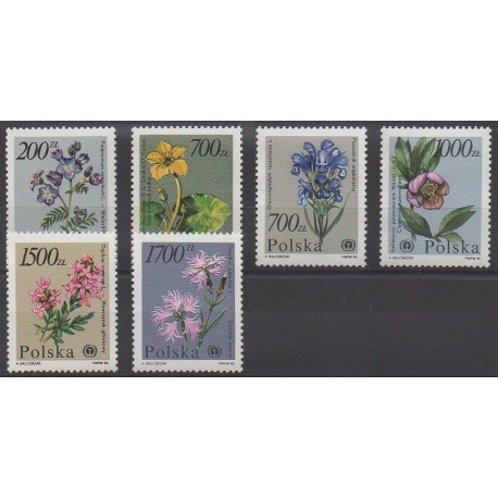 Poland - 1990 - Nb 3087/3090 - Flowers