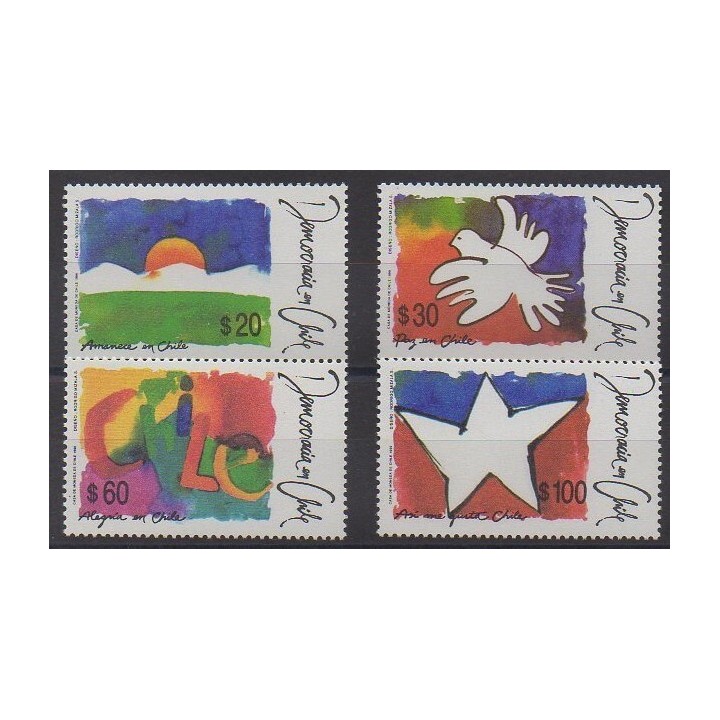 Acheter cette série de timbres du Chili de l'année 1990 (No 963/966).