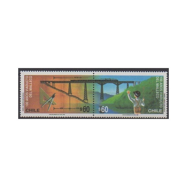 Acheter cette série de timbres du Chili de l'année 1990 (No 1007/1008).