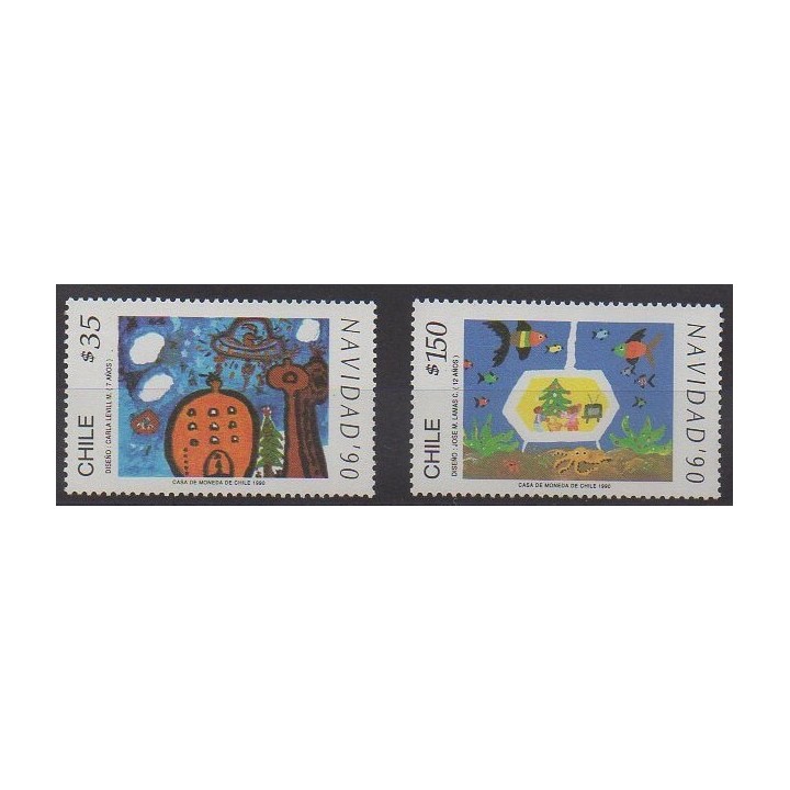 Buy this set of stamps of Chile of the year 1990 (Nb 1009/1010).