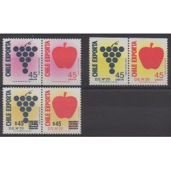 Chile - 1991 - Nb 1019/1022 - 1036/1037 - Fruits or vegetables