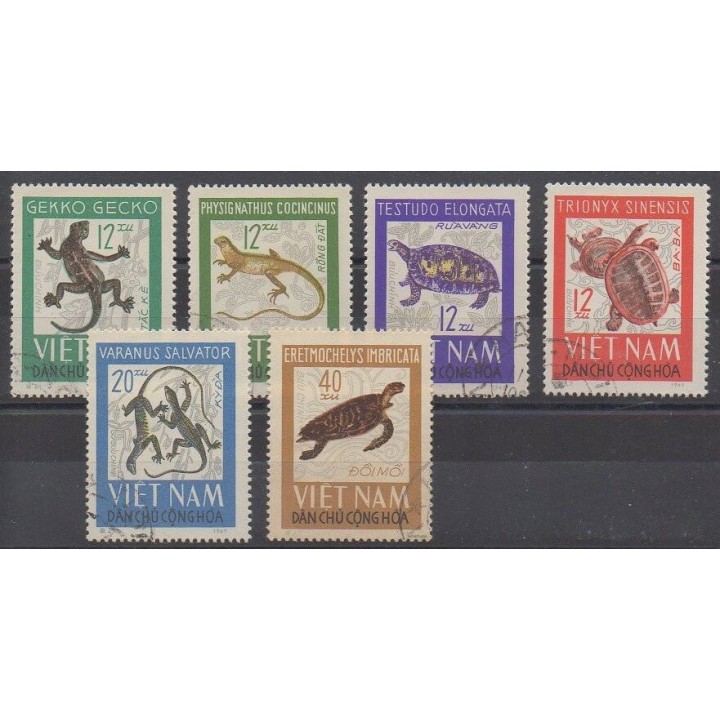 Acheter cette série de timbres du Vietnam du nord de l'année 1966 (No 488/493). - Oblitéré