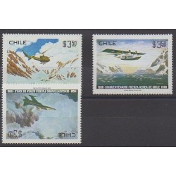 Chili - 1980 - No 535/537 - Aviation - Hélicoptères - Peinture