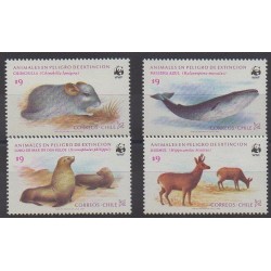 Chile - 1984 - Nb 676/679 - Animals - Endangered species - WWF