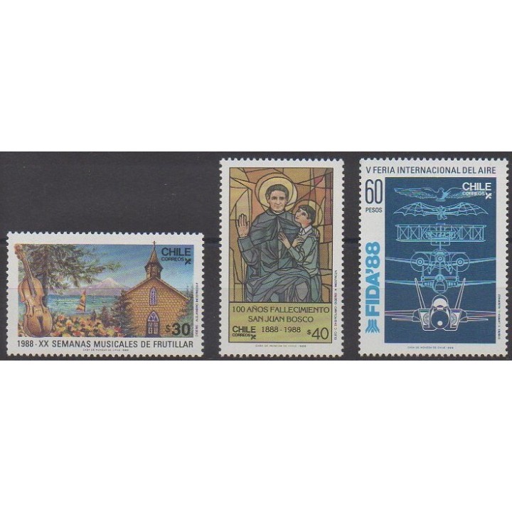 Acheter cette série de timbres du Chili de l'année 1987 (No 832/834).