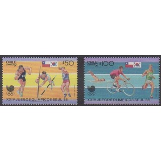 Acheter cette série de timbres du Chili de l'année 1988 (No 835/836).