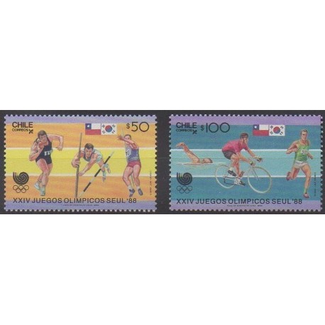 Chili - 1988 - No 835/836 - Jeux Olympiques d'été