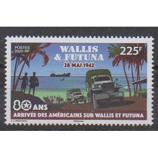 Buy this stamp of Wallis et Futuna of the year 2022 (80 ans de l'arrivée des américains).