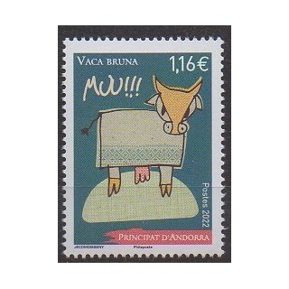 Buy this stamp of French Andorra of the year 2022 (Vaca bruna).
