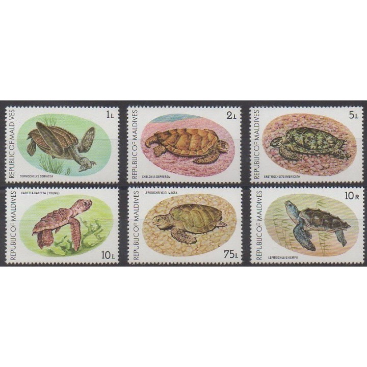 Acheter cette série de timbres des Maldives de l'année 1980 (No 798/803).