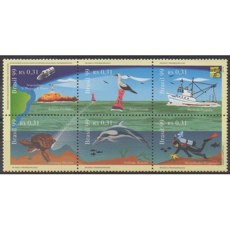 Brésil - 1999 - No 2495/2500 - Vie marine