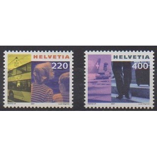 Acheter cette série de timbres de Suisse de l'année 2001 (No 1676/1677).