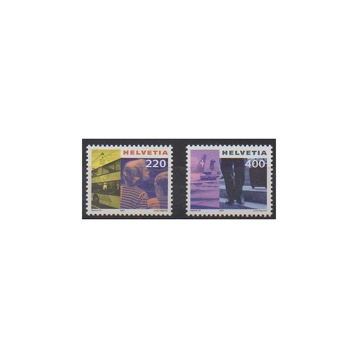 Buy this set of stamps of Swiss of the year 2001 (Nb 1676/1677).