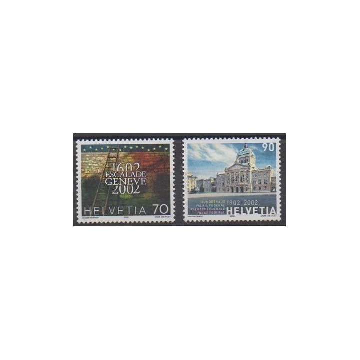 Acheter cette série de timbres de Suisse de l'année 2002 (No 1707/1708).