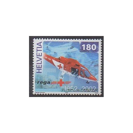 Suisse - 2002 - No 1709 - Santé ou Croix-Rouge - Hélicoptères