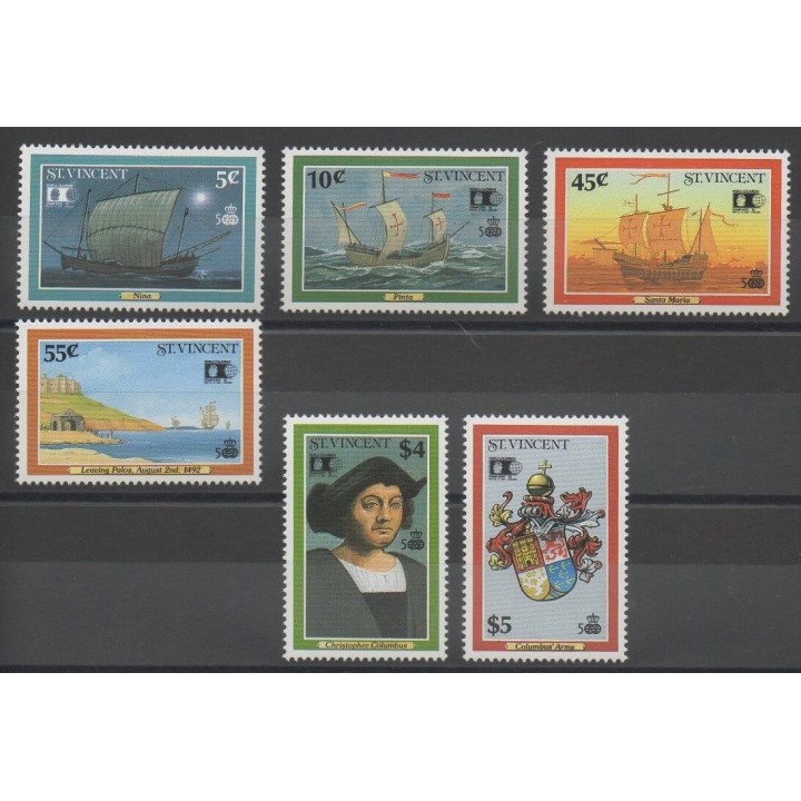 Timbres - Saint-Vincent - 1992 - No 1464/1469 - Christophe Colomb