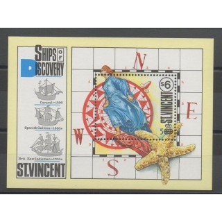 Timbres - Saint-Vincent - 1991 - No BF 123 - Christophe Colomb